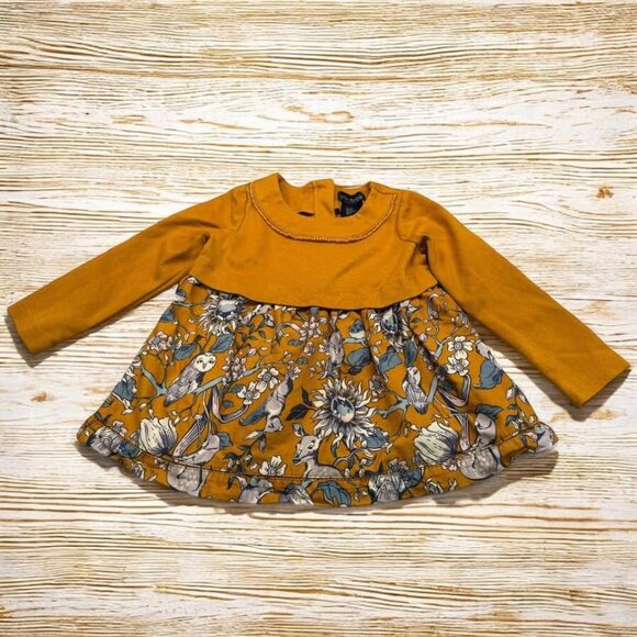Darling Cynthia‎ Rowley Toddler 2T Floral and Forest Animals Long Sleeve Dress - Picture 1 of 8